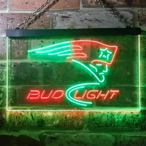 New England Patriots Bud Light Neon-Like LED Sign