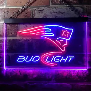New England Patriots Bud Light Neon-Like LED Sign