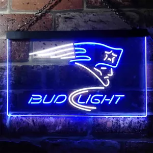 New England Patriots Bud Light Neon-Like LED Sign