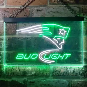 New England Patriots Bud Light Neon-Like LED Sign