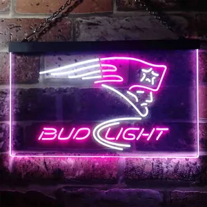 New England Patriots Bud Light Neon-Like LED Sign
