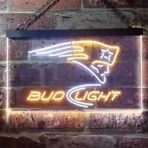 New England Patriots Bud Light Neon-Like LED Sign