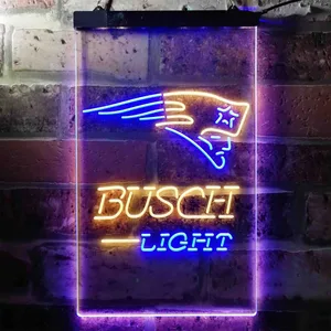New England Patriots Busch Light Neon-Like LED Sign