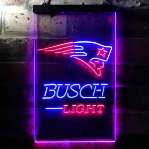 New England Patriots Busch Light Neon-Like LED Sign
