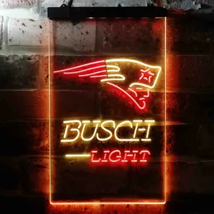 New England Patriots Busch Light Neon-Like LED Sign