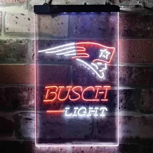 New England Patriots Busch Light Neon-Like LED Sign
