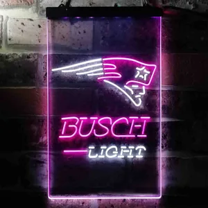 New England Patriots Busch Light Neon-Like LED Sign