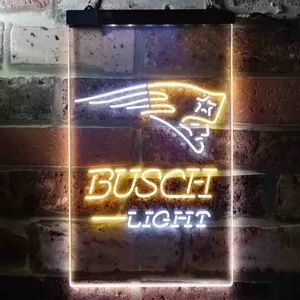 New England Patriots Busch Light Neon-Like LED Sign