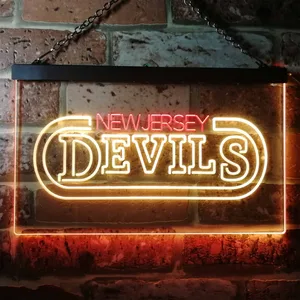 New Jersey Devils Banner Neon-Like LED Sign