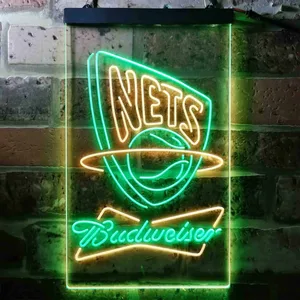 New Jersey Nets Budweiser Neon-Like LED Sign