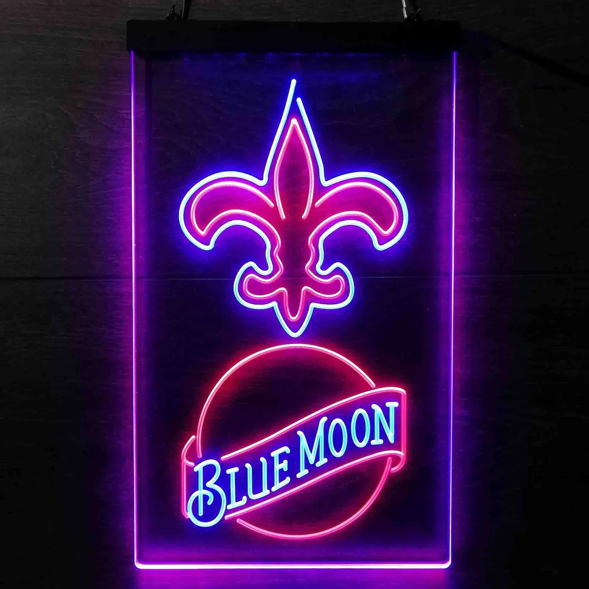 New Orleans Saints Blue Moon Neon-Like LED Sign