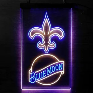 New Orleans Saints Blue Moon Neon-Like LED Sign