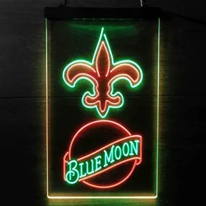 New Orleans Saints Blue Moon Neon-Like LED Sign