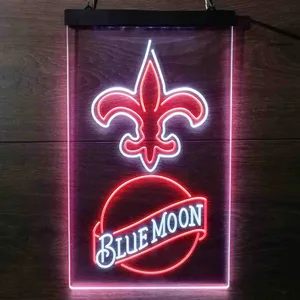 New Orleans Saints Blue Moon Neon-Like LED Sign