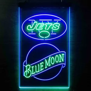 New York Jets Blue Moon Neon-Like LED Sign