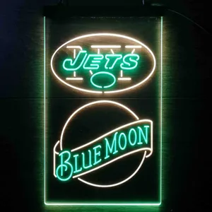 New York Jets Blue Moon Neon-Like LED Sign