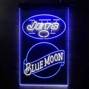 New York Jets Blue Moon Neon-Like LED Sign