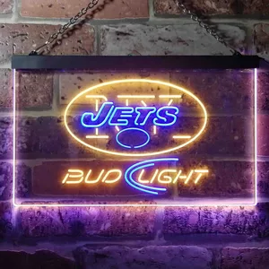 New York Jets Bud Light Neon-Like LED Sign