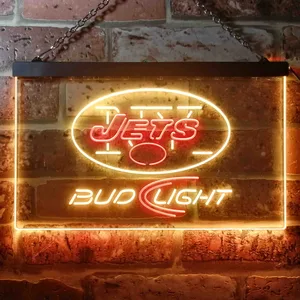 New York Jets Bud Light Neon-Like LED Sign