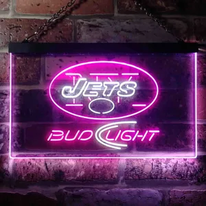 New York Jets Bud Light Neon-Like LED Sign