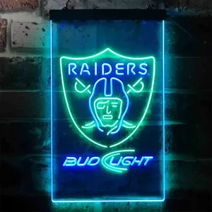 Oakland Raiders Bud Light Neon-Like LED Sign