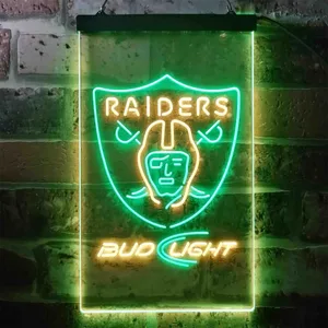 Oakland Raiders Bud Light Neon-Like LED Sign