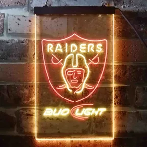 Oakland Raiders Bud Light Neon-Like LED Sign