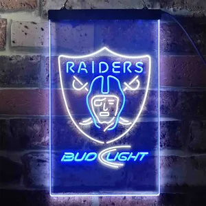 Oakland Raiders Bud Light Neon-Like LED Sign