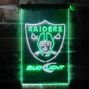 Oakland Raiders Bud Light Neon-Like LED Sign