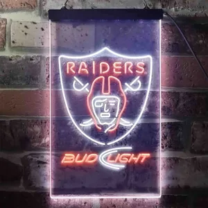 Oakland Raiders Bud Light Neon-Like LED Sign