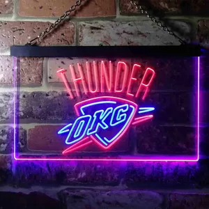 Oklahoma City Thunder Logo Neon-Like LED Sign