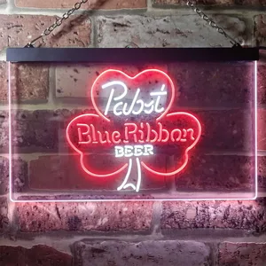 Pabst Blue Ribbon Clover Neon-Like LED Sign