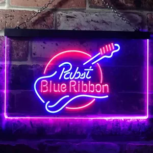 Pabst Blue Ribbon Guitar Neon-Like LED Sign