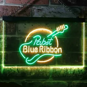 Pabst Blue Ribbon Guitar Neon-Like LED Sign