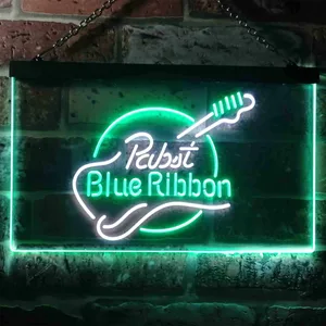 Pabst Blue Ribbon Guitar Neon-Like LED Sign