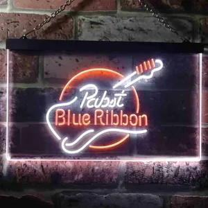 Pabst Blue Ribbon Guitar Neon-Like LED Sign