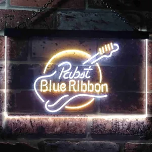 Pabst Blue Ribbon Guitar Neon-Like LED Sign