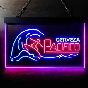 Pacifico Surfer and Waves Neon-Like LED Sign