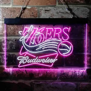 Philadelphia 76ers Budweiser Neon-Like LED Sign