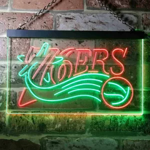 Philadelphia 76ers Logo Neon-Like LED Sign - Legacy Edition