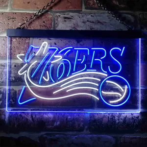 Philadelphia 76ers Logo Neon-Like LED Sign - Legacy Edition