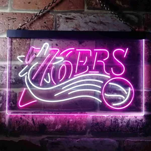Philadelphia 76ers Logo Neon-Like LED Sign - Legacy Edition
