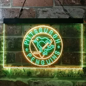 Pittsburgh Penguins Round Logo Neon-Like LED Sign