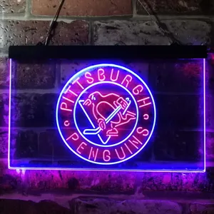 Pittsburgh Penguins Round Logo Neon-Like LED Sign
