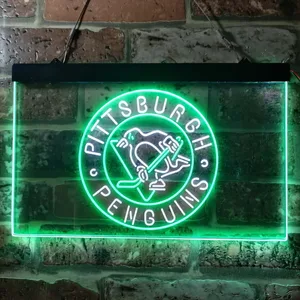 Pittsburgh Penguins Round Logo Neon-Like LED Sign