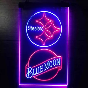 Pittsburgh Steelers Blue Moon Neon-Like LED Sign