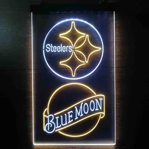 Pittsburgh Steelers Blue Moon Neon-Like LED Sign