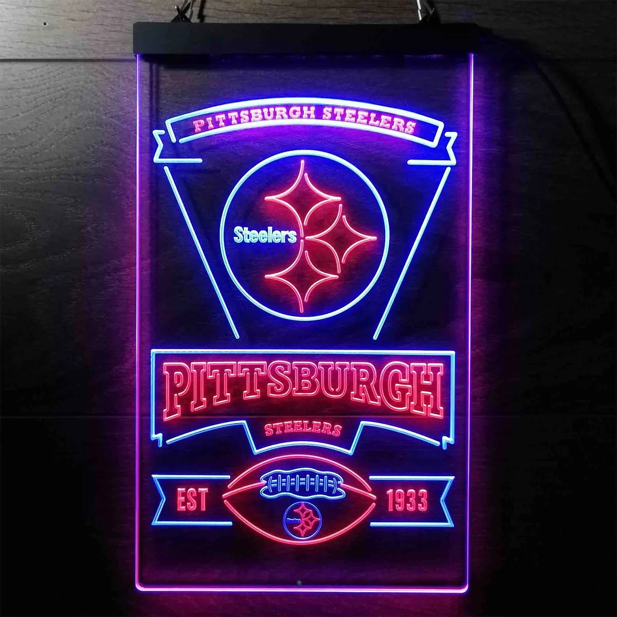 Pittsburgh Steelers EST 1933 Neon-Like LED Sign