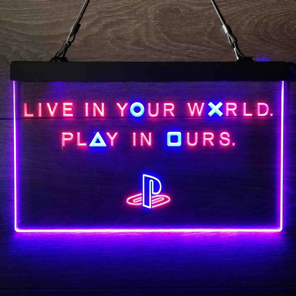 PlayStation Live In Your World Play In Ours Neon-Like LED Sign