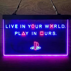 PlayStation Live In Your World Play In Ours Neon-Like LED Sign